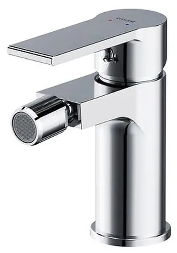 Baterie bideu din alama sanitara, pipa fixa 9,4 cm, crom lucios, cu ventil, Cersanit Brasco