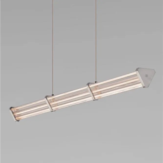 Lustra LED 2700K suspendata design liniar PHEME nickel satinat