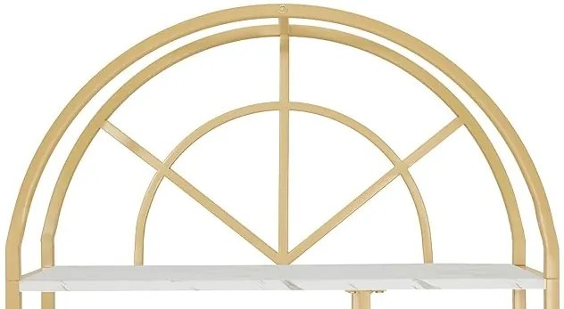 RAAU210 - Raft, 80 cm pentru salon cosmetica, birou, hol, living, baie - Alb imitatie de marmura - Auriu