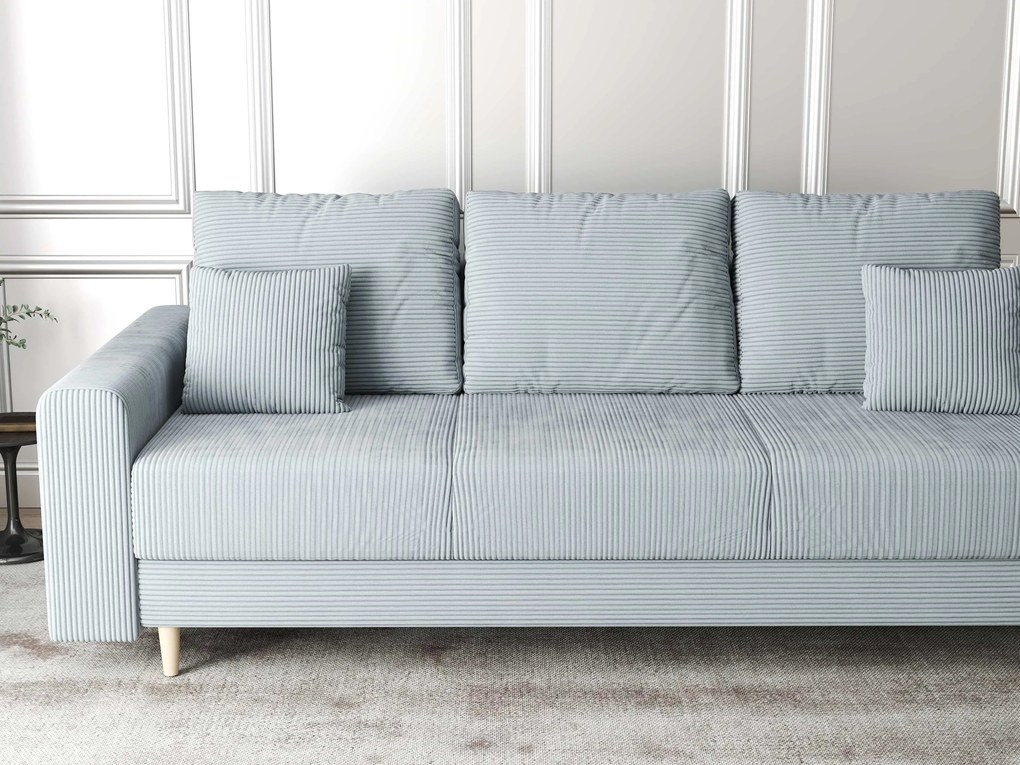 Canapea extensibilă dumonde cu ladă de depozitare si sezut confortabil din spuma high-density, Kronos Zoom Gri 210x100 cm