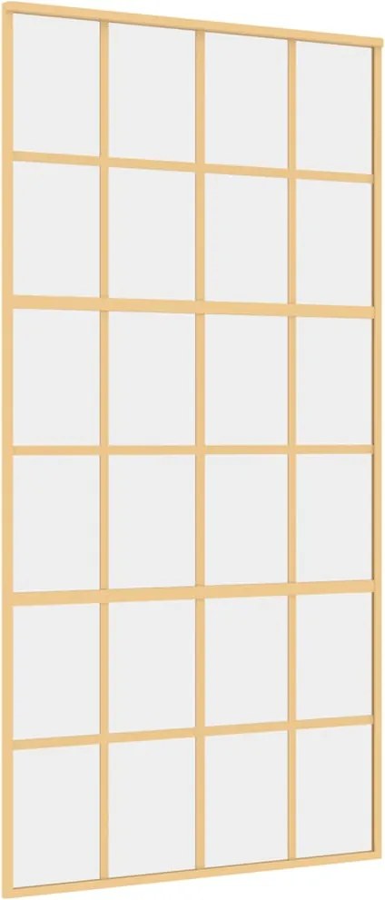 vidaXL Ușă glisantă, auriu, 102,5x205 cm, sticlă ESG mată și aluminiu