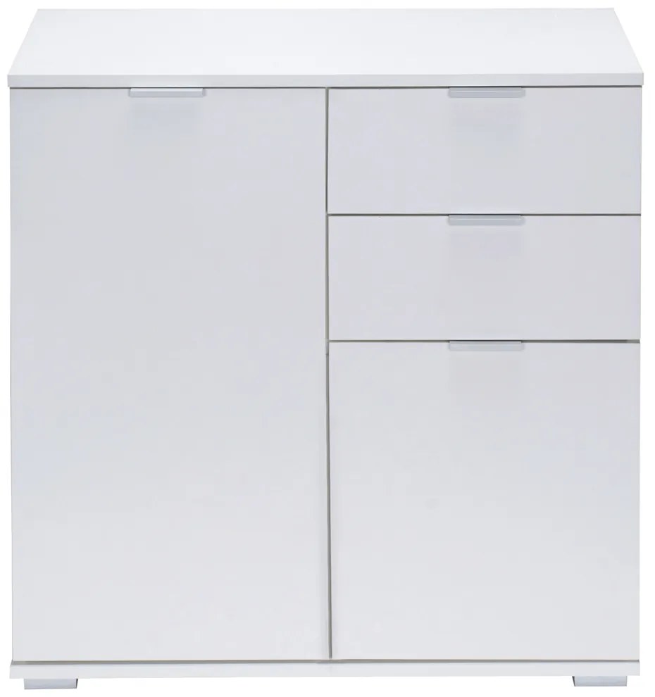 Deuba Comodă albă cu 2 uși și sertare