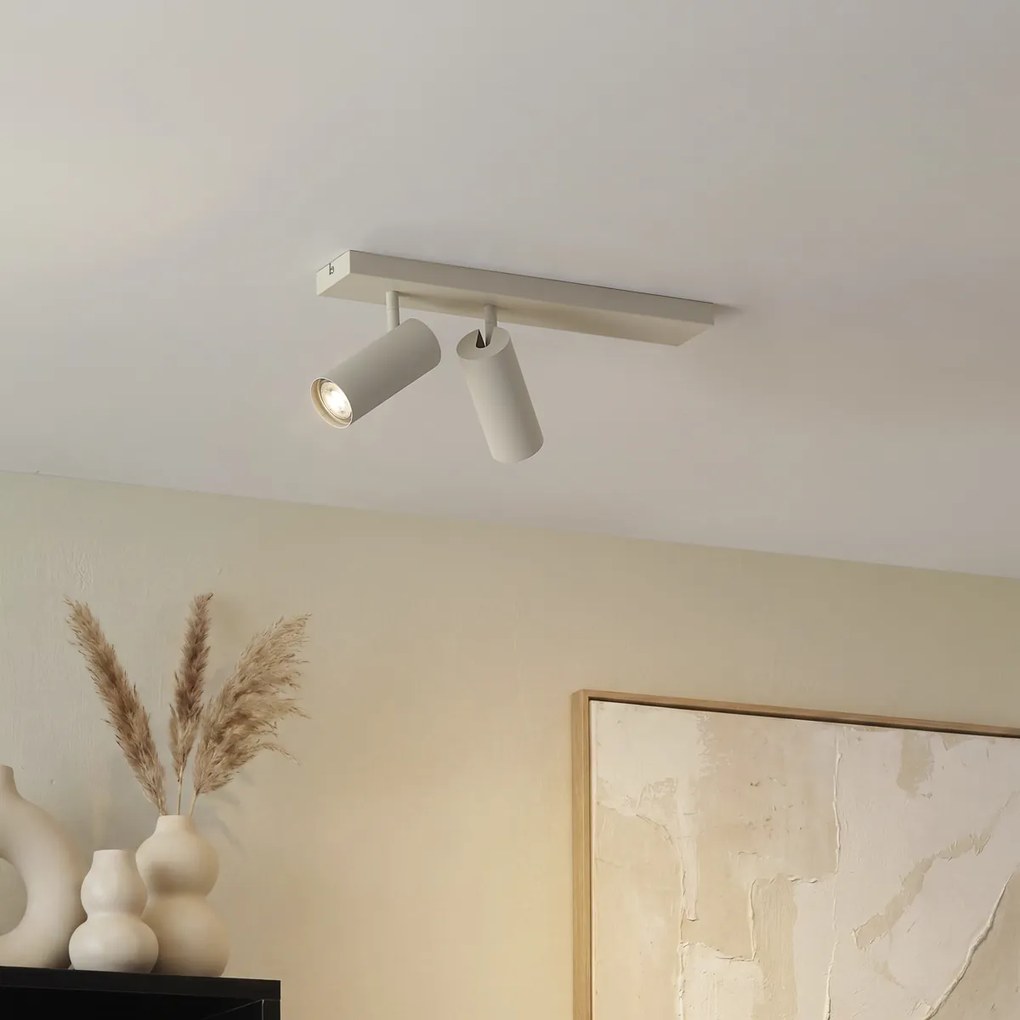 Spot de tavan modern bej cu 2 lumini reglabil - Renna