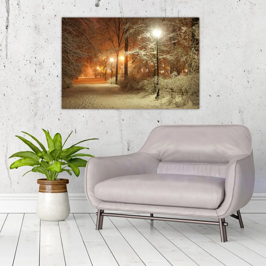 Tablou - Parcul înzăpezit (90x60 cm)