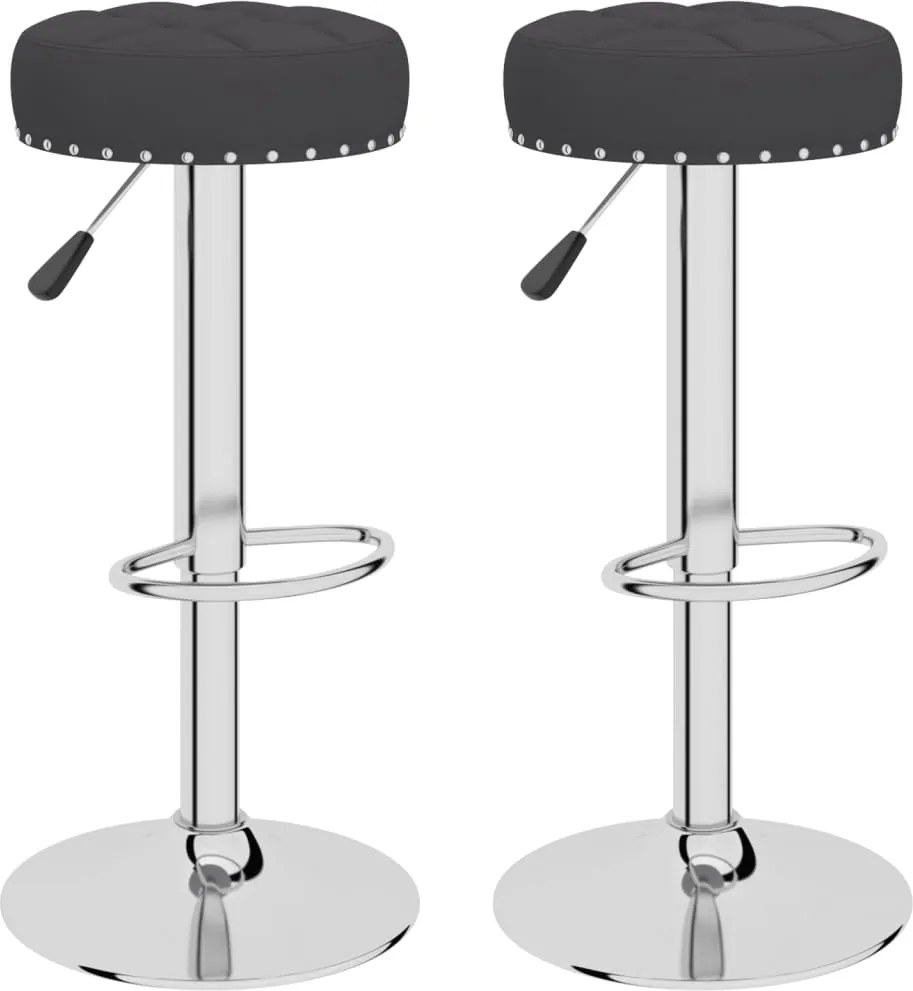 vidaXL Scaune de bar, 2 buc., negru, material textil