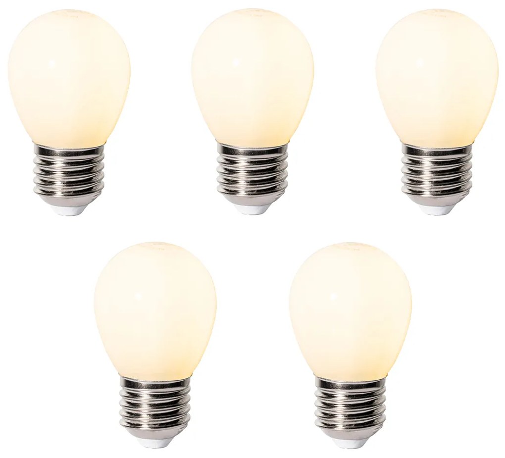 Set 5 becuri E27 dimbare LED lamp P45 opaal glas 3W 250 lm 2700K