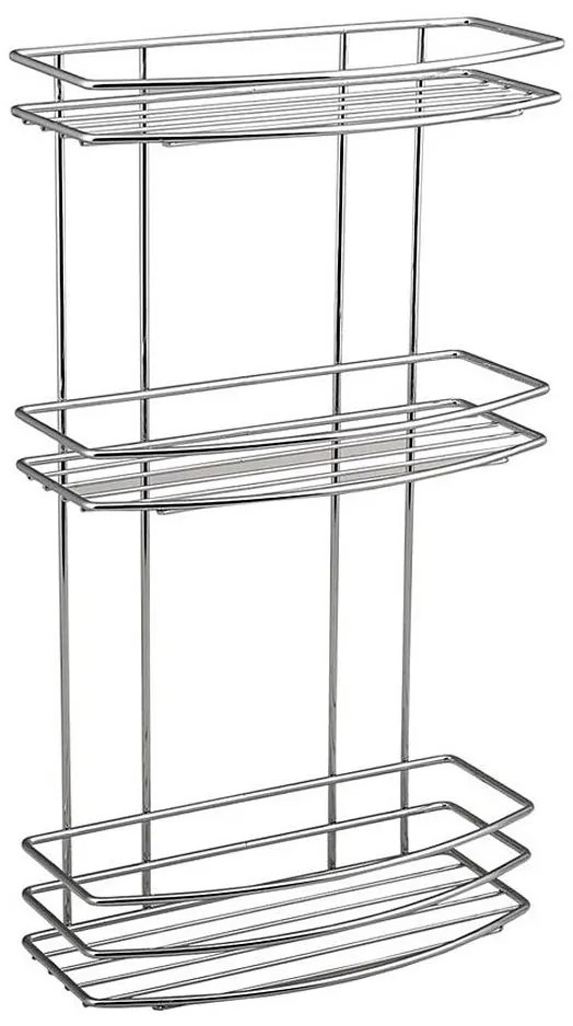 Etajetă de perete cu trei rafturi pentru duș Aqualine CHROME LINE crom lucios