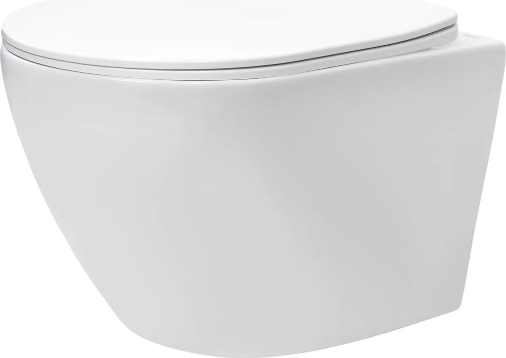 Vas WC suspendabil REA Carlo Lux Rimless cu funcție bideu