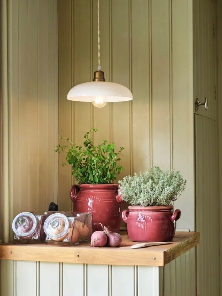 Ghiveci din ceramică glazurată manual 2L burgundy înalt, „Brobacka"