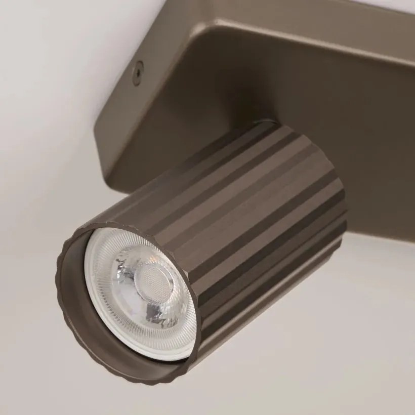 Aplica cu 2 spoturi din aluminiu canelat Anna bronz