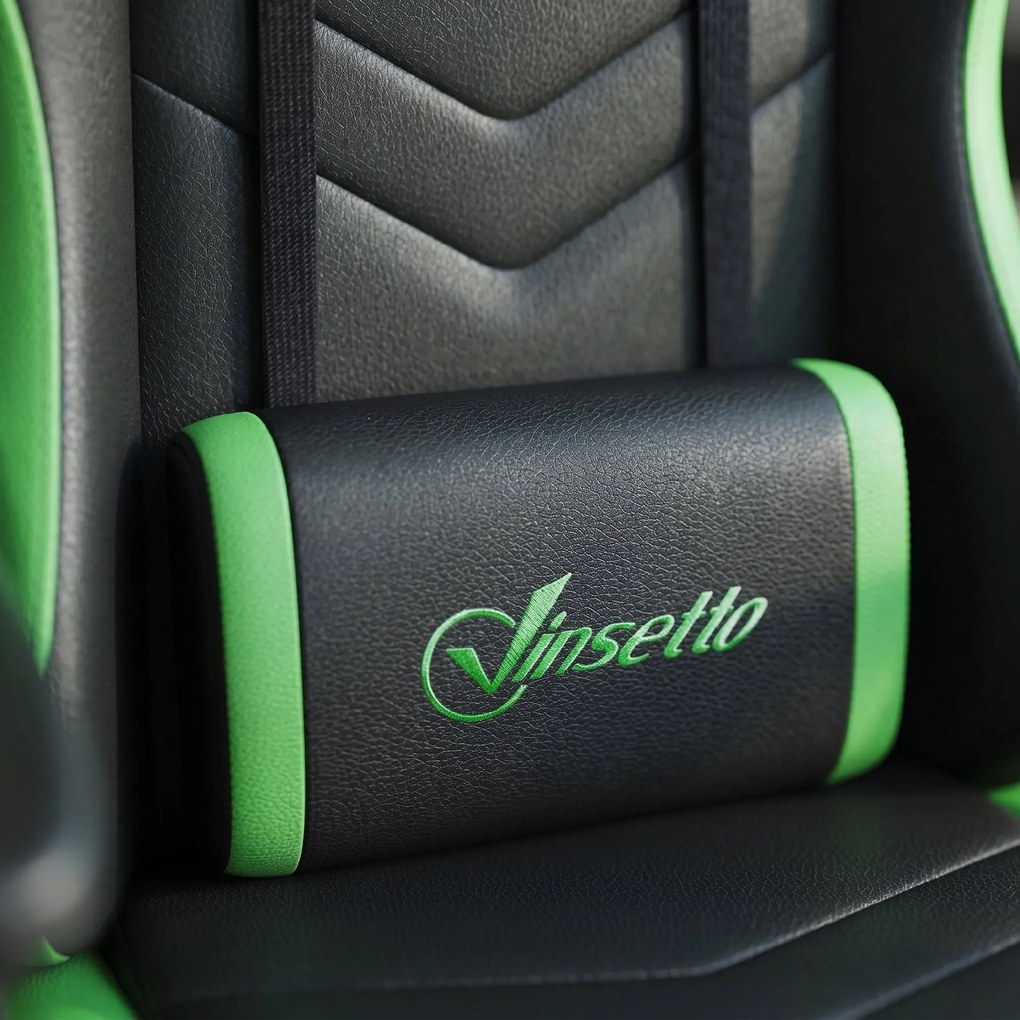 Vinsetto Scaun Gaming cu Înălțime Reglabilă, Scaun Gaming Ergonomic cu Spătar Rabatabil, 65x65x121-129 cm, Negru | Aosom Romania