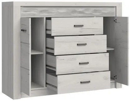Comodă combinată Nadenas N7 (arin închis) (fără iluminat). 1058227