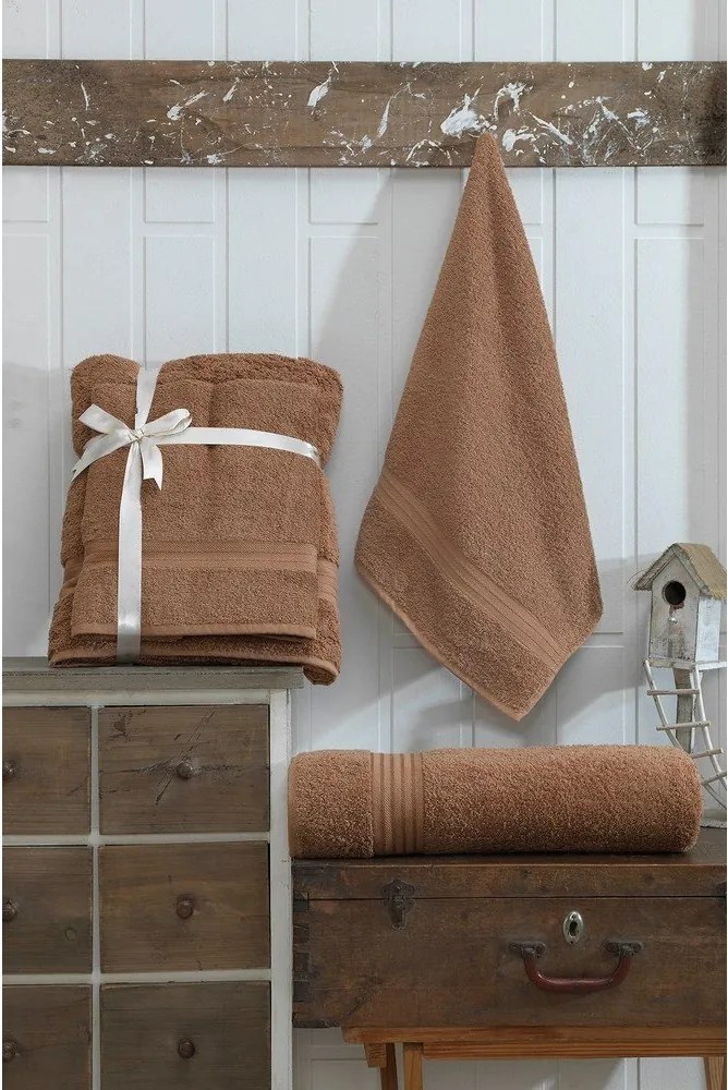 Prosoape de baie maro 2 buc. din bumbac din frotir – Foutastic
