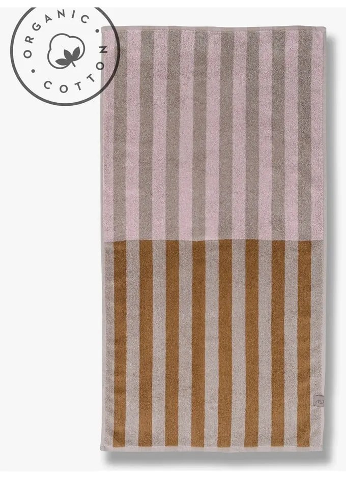 Prosop maro/bej din bumbac organic 50x90 cm Disorder – Mette Ditmer Denmark