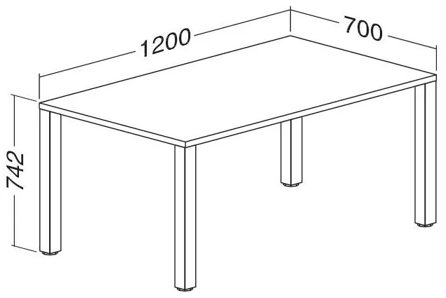 Masa ProOffice B 120 x 70 cm, fag
