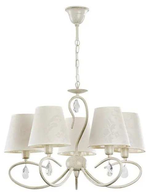 Lustră pe lanț BALI 5xE14/10W/230V crem