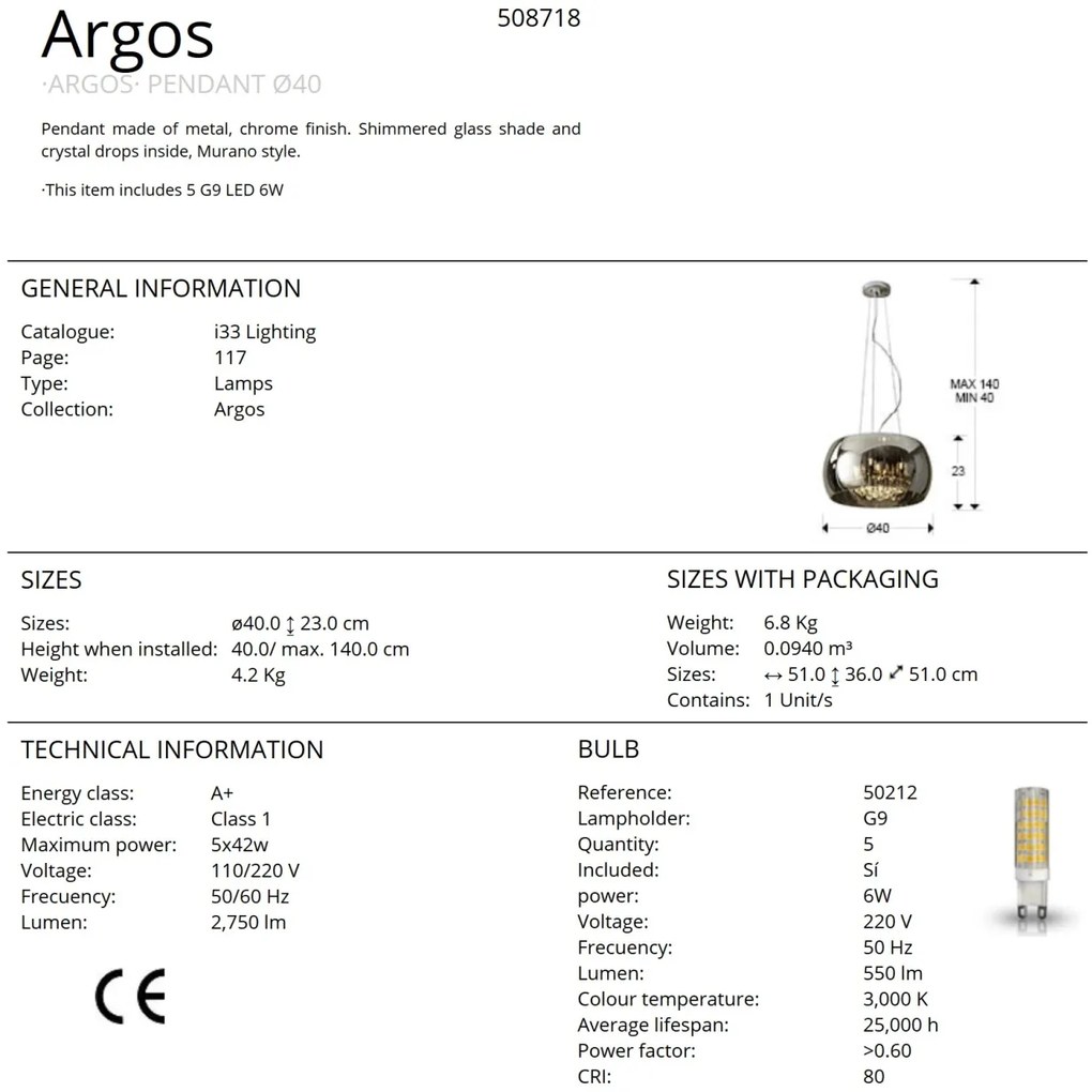 Lustra moderna design elegant 40cm ARGOS SV-508718
