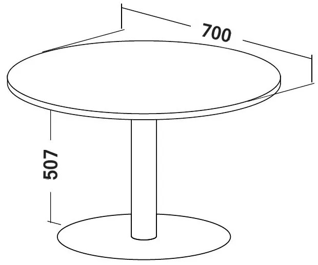 Masa de intalnire ProOffice, diametru 70 cm, para salbatic