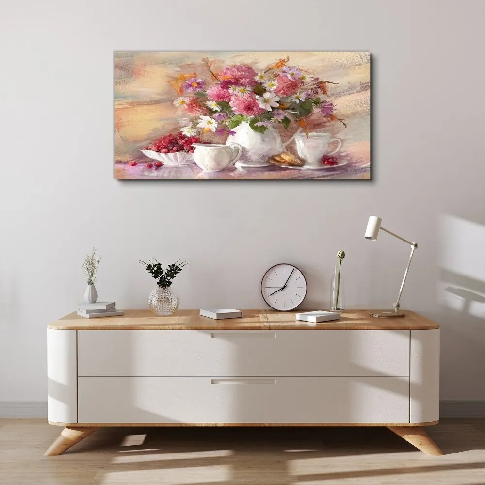 Tablou canvas Cupe cu flori abstracte