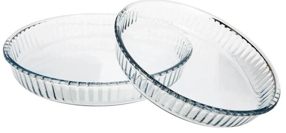 Set 2 vase rotunde  sticla termorezistenta, 32 / 26 cm