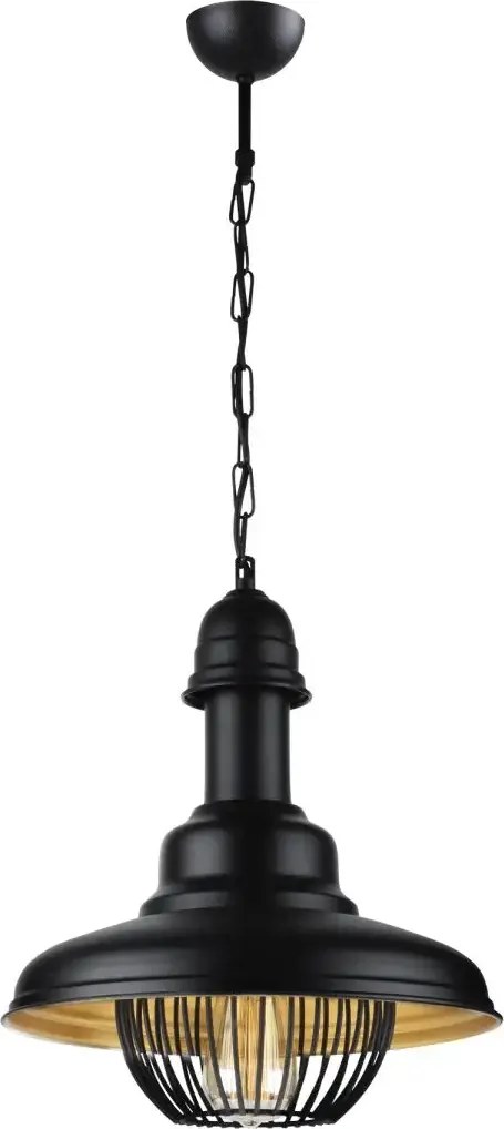 Lustra din metal negru auriu cu inaltime reglabila