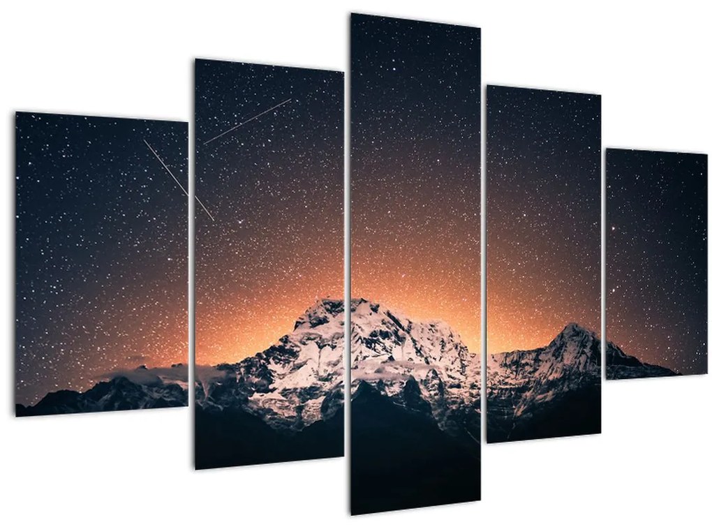 Tablou cu cerul nocturn cu munți (150x105 cm)