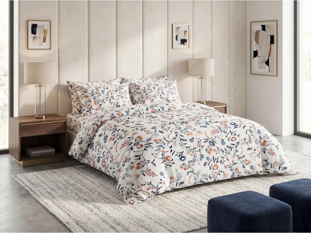 Lenjerie de pat din bumbac BLUE GARDEN colorat, 100% bumbac Dimensiune lenjerie de pat: 70 x 90 cm | 140 x 200 cm