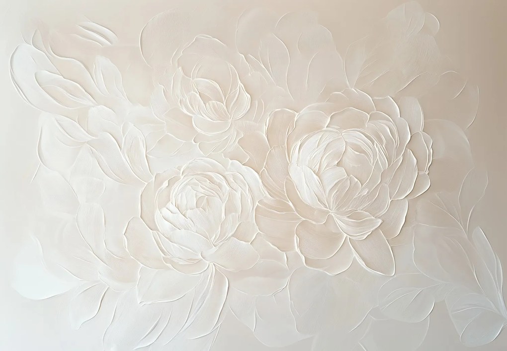 Fototapet - Flori Elegante Bej (147x102 cm)