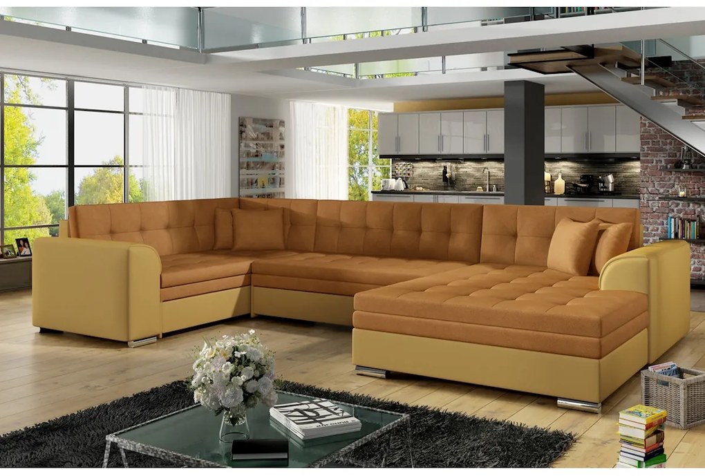 Supermobel Canapea extensibilă în formă de U DAMARIO, 340x73x190, berlin 03/soft 66, colţ stânga