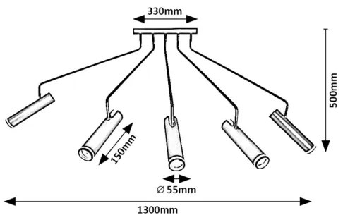 Lustră aplicată Rabalux 73040 SENOBIA 5xGU10/35W/230V