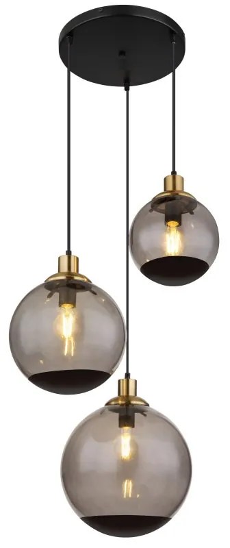 Lustra 3L design modern POTTER negru, fumuriu