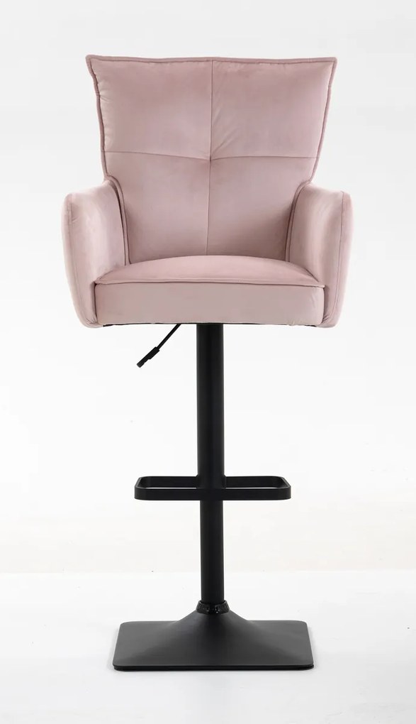 HR250KW Scaun Catifea Roz Pudra Bază Neagră