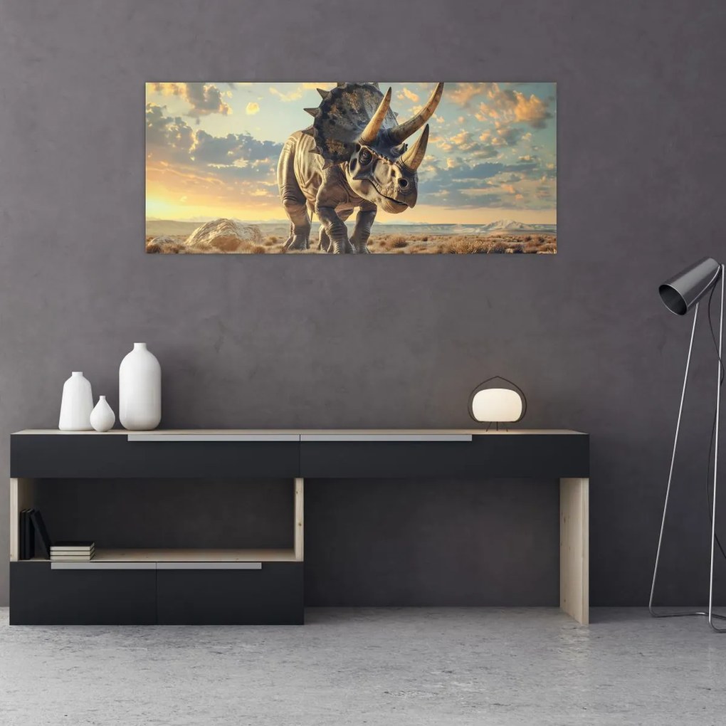 Tablou - Triceratops (120x50 cm)
