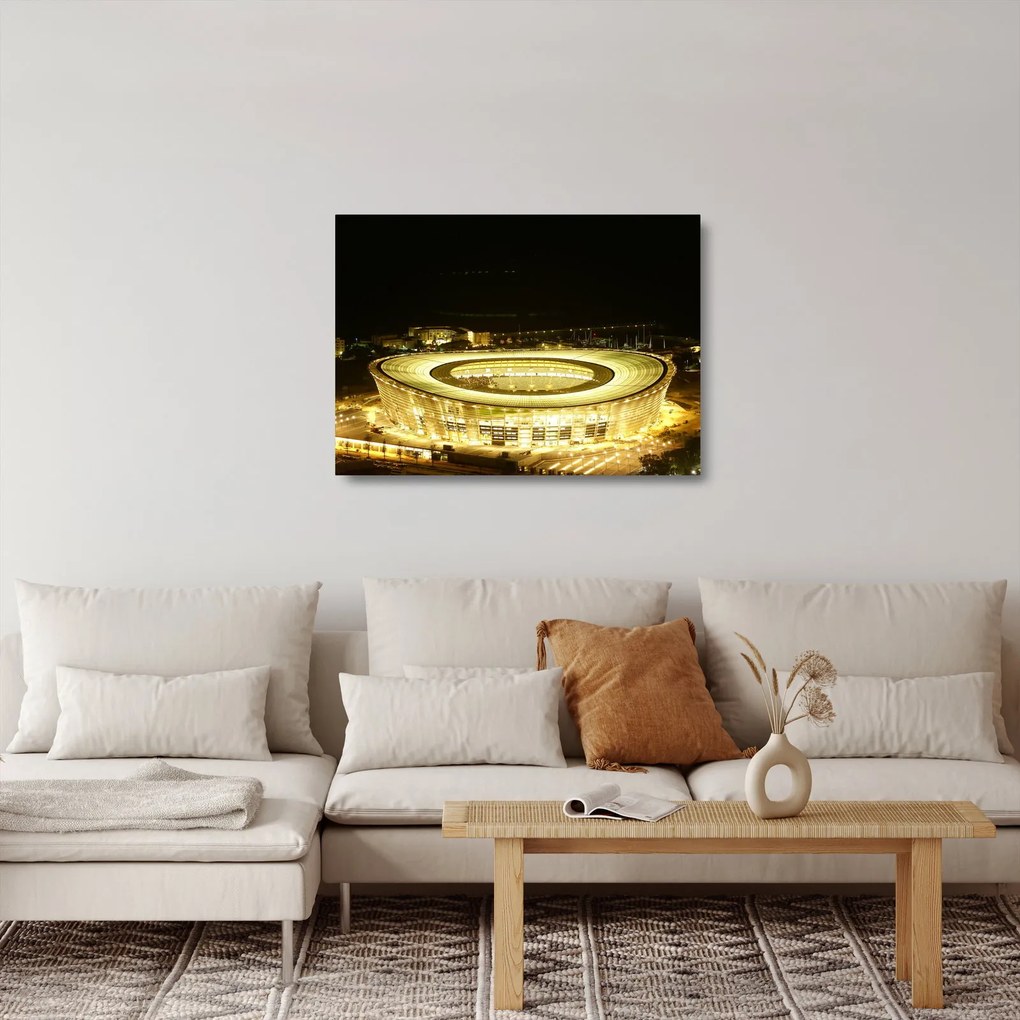 Tablou pe sticlă - stadion de fotbal (70x50 cm)
