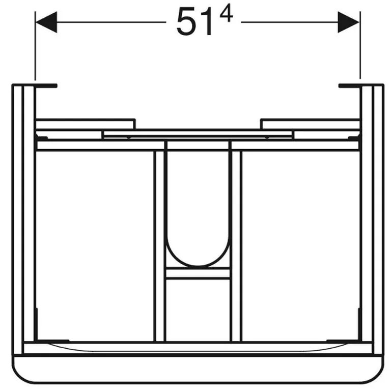 Dulap baie suspendat gri inchis lava 584x470x617 cm, 2 sertare, pentru lavoar, Geberit Smile 60 cm