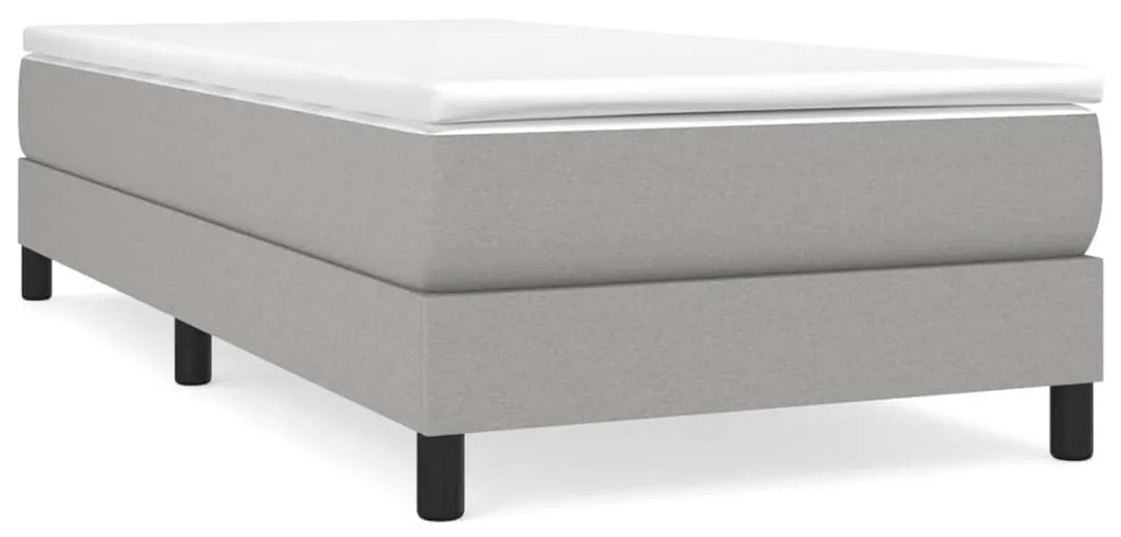 3120484 vidaXL Cadru de pat box spring, gri deschis, 90x200 cm, textil