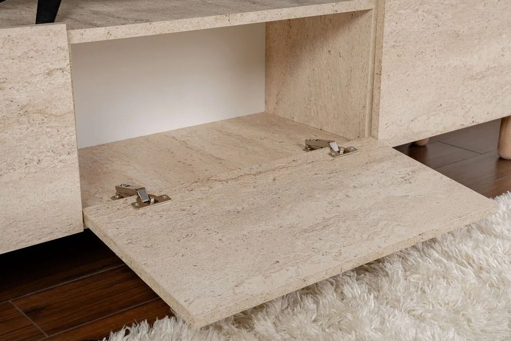 Comoda TV, Hanah Home, Alvin, 180x42x31.4 cm, Travertin