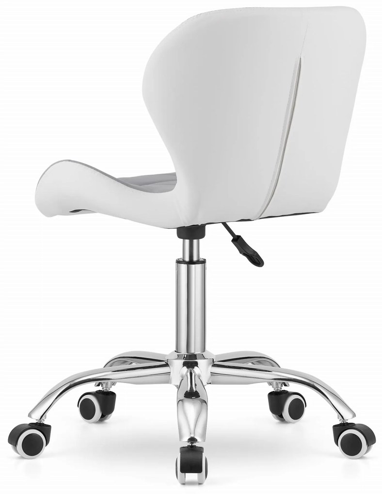 OFERTA Scaun de birou alb-gri AVOLA din piele ecologica clasa II