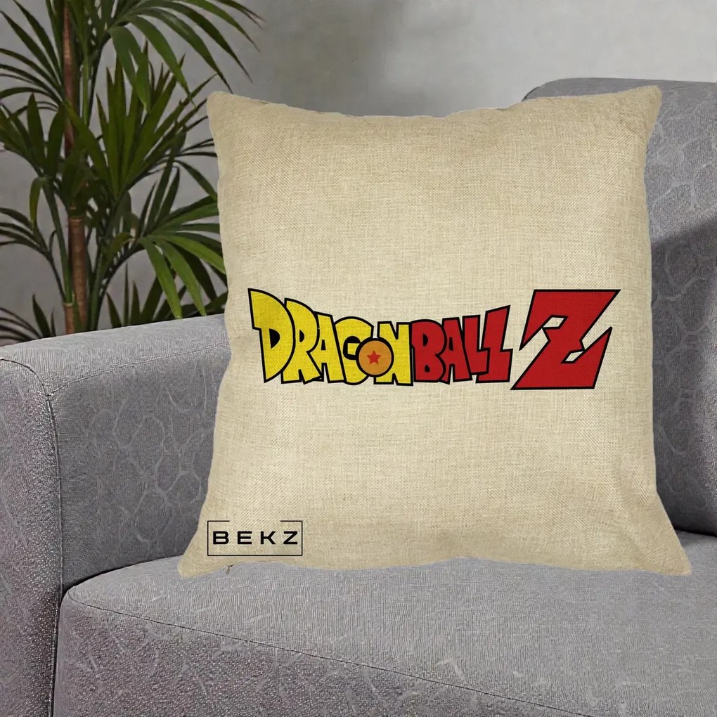 Perna Personalizata Dragon Ball Z Clasic, 40x40 cm, Crem, Husa Detasabila, Perna Inclusa, BEKZ®