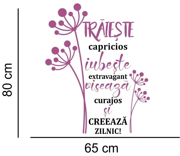 Sticker perete Traieste, Iubeste, Viseaza
