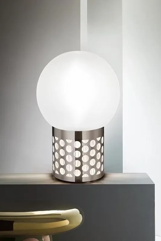Veioza design Glam Retro realizata manual Atmosfera Medium Pewter