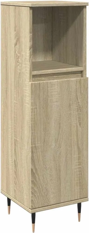 vidaXL Dulap de baie, stejar sonoma, 30x30x100 cm, lemn prelucrat