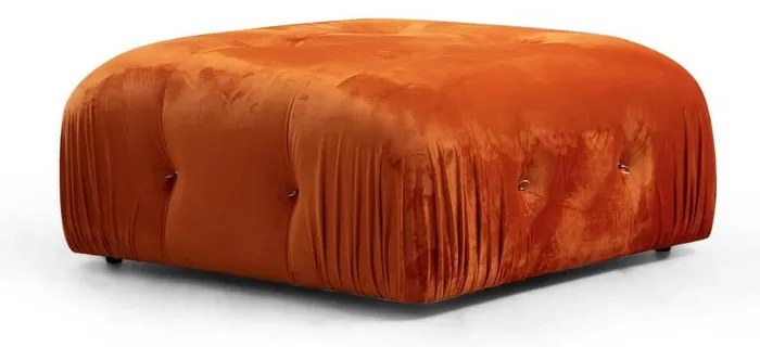 Taburet portocaliu cu tapițerie din catifea Bubble – Artie