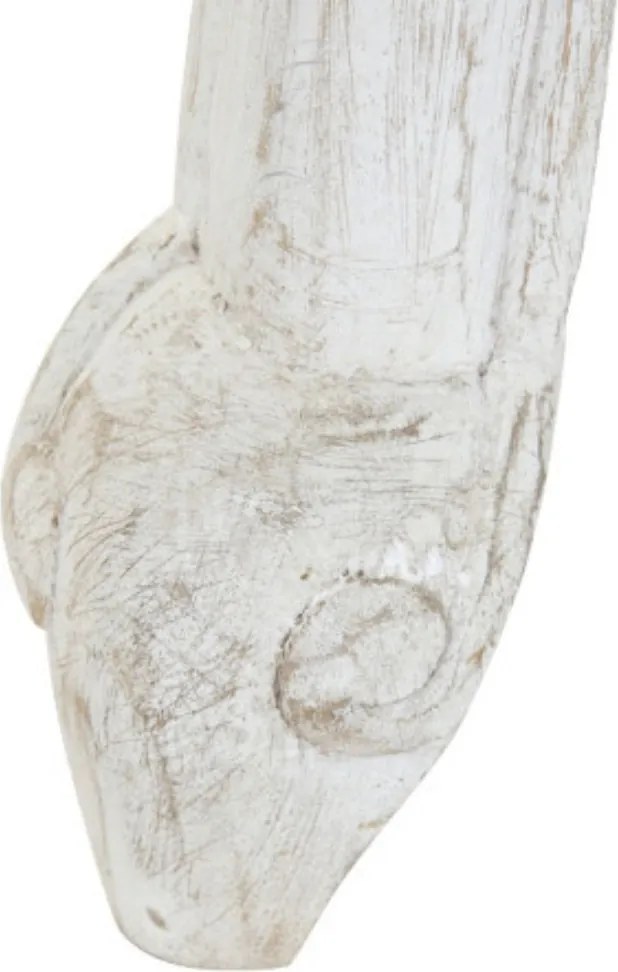 Măsuță de cafea dreptunghiulară din lemn de mango sculptat manual, natur și alb, finisaj antichizat, 49 x 120 x 61 cm, „Floralis” – Ethnic Collections