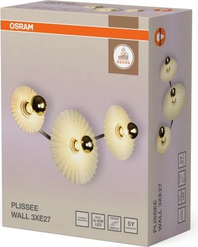 Osram - Aplica de perete PLISSEE 3xE27/15W/230V crem