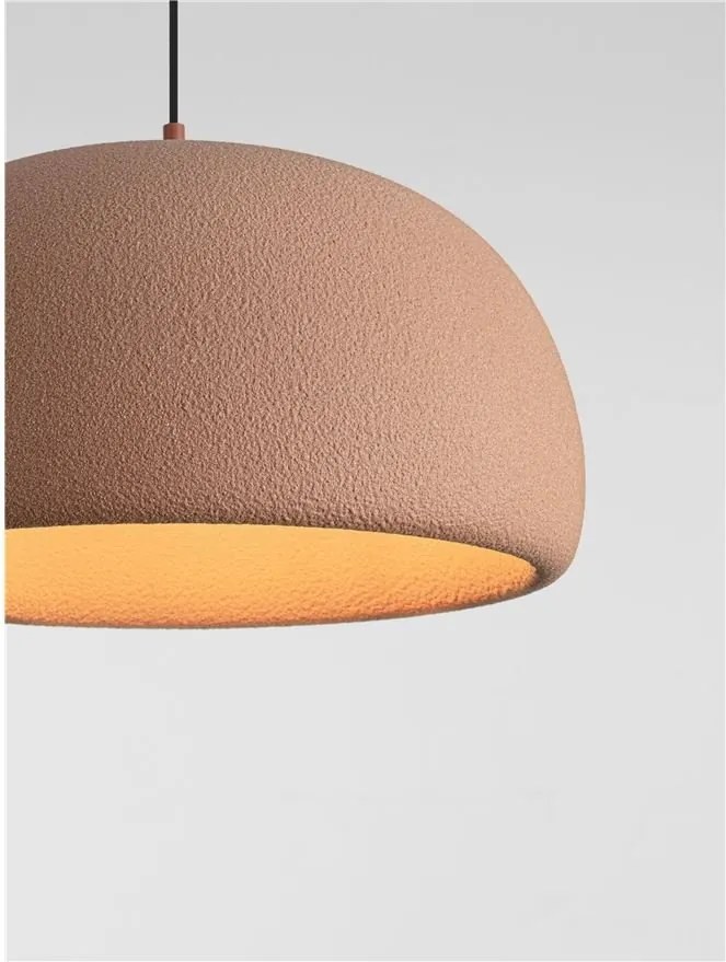 Lustra suspendata cu textura granulata Davo 50cm, rosu caramiziu