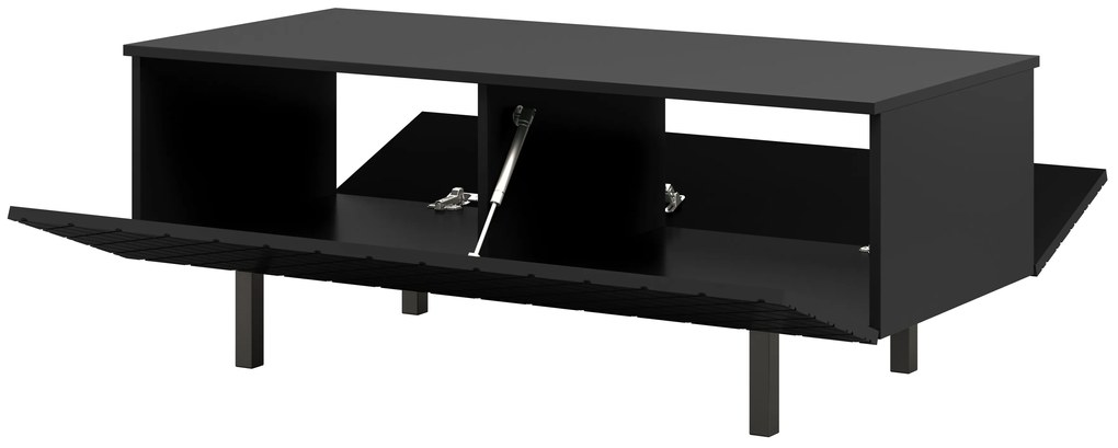 Măsuță de cafea Scalia II 120 2K cu spațiu de depozitare - negru mat / picioare negre