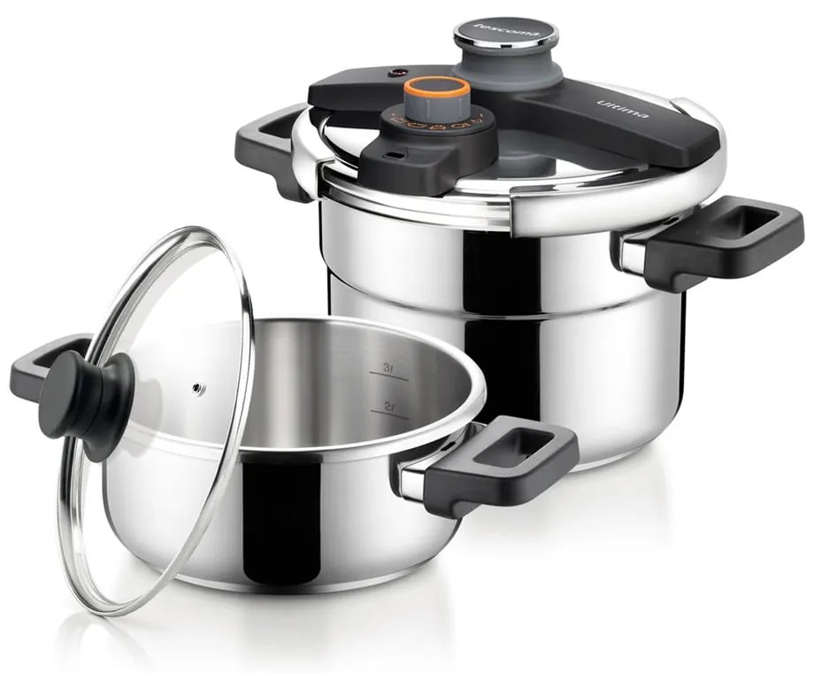 Oale sub presiune cu capac 4 buc. din oțel inoxidabil Ultima duo – Tescoma