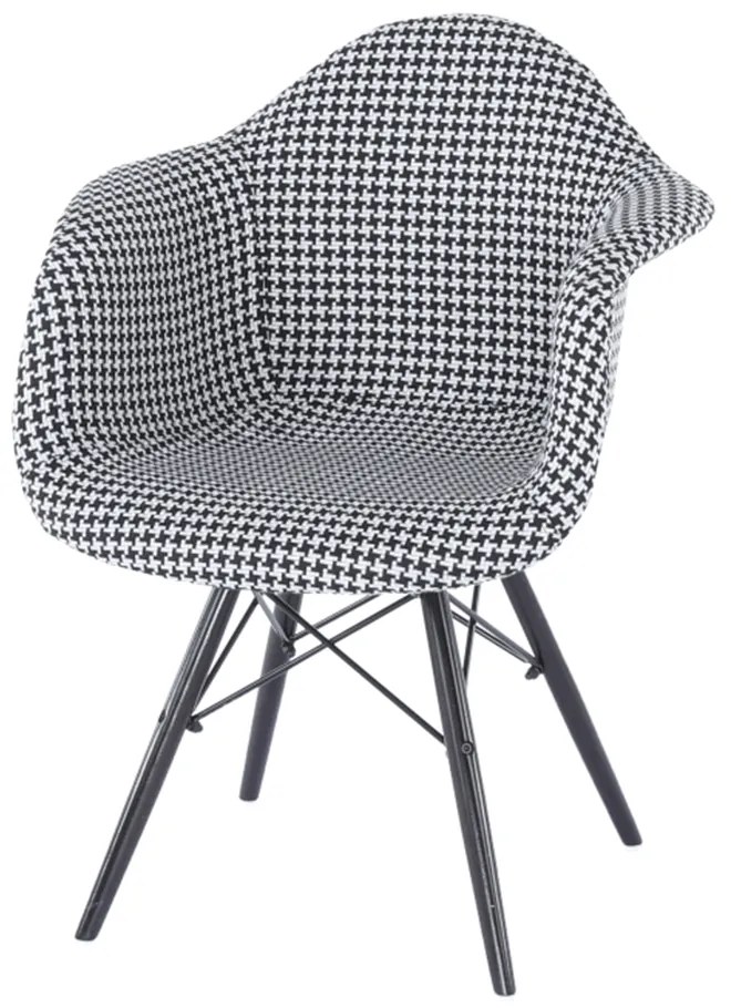 Fotoliu, textil cu model/lemn masiv, AMPER
