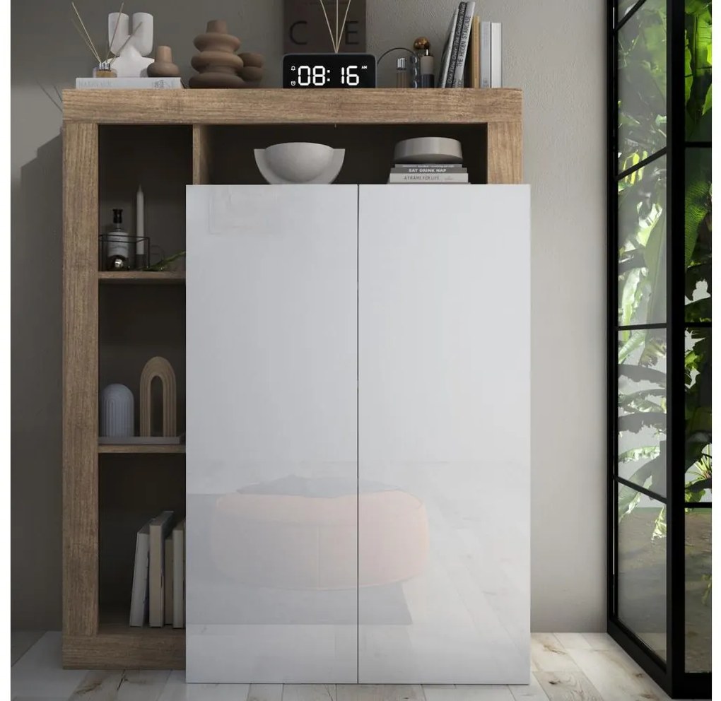 Dulap LENOR, alb/stejar deschis